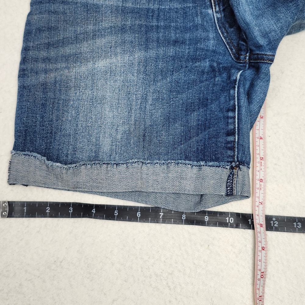 KUT from the Kloth Katy Distressed Boyfriend Denim Shorts Size 10 Cuffed - Picture 6 of 10